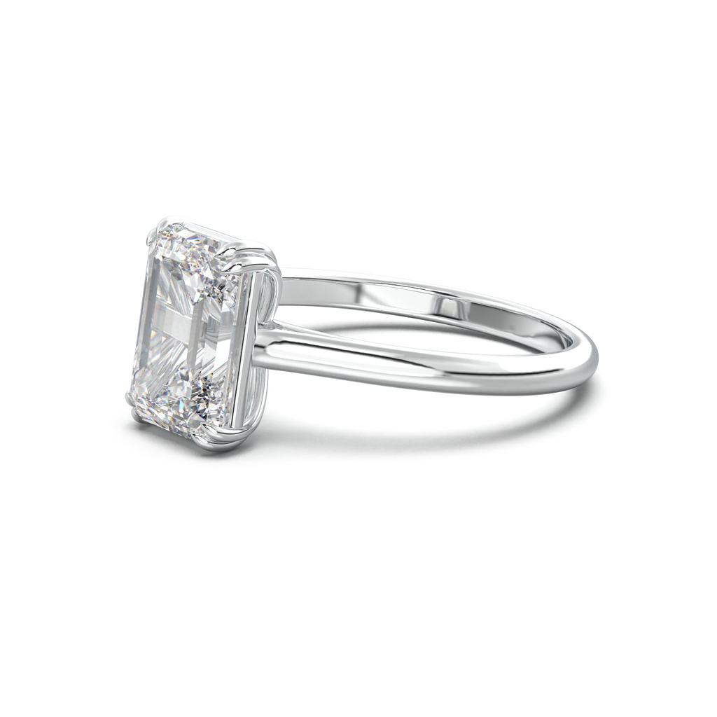 Emerald Solitaire Engagement Ring