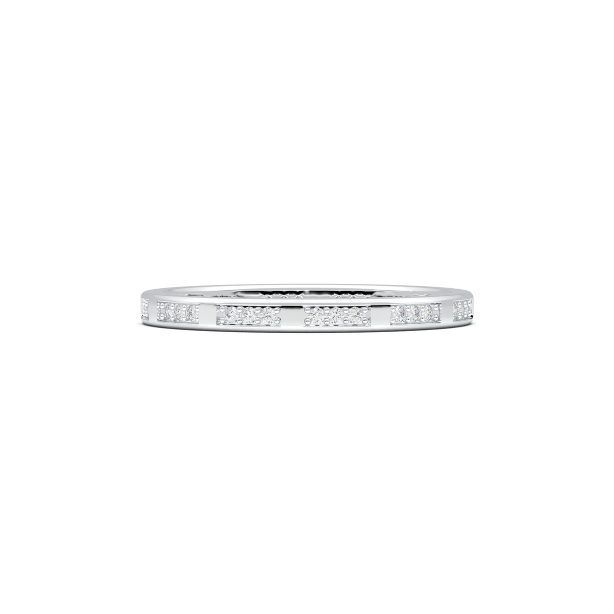 Geometric Round Diamond Wedding Band
