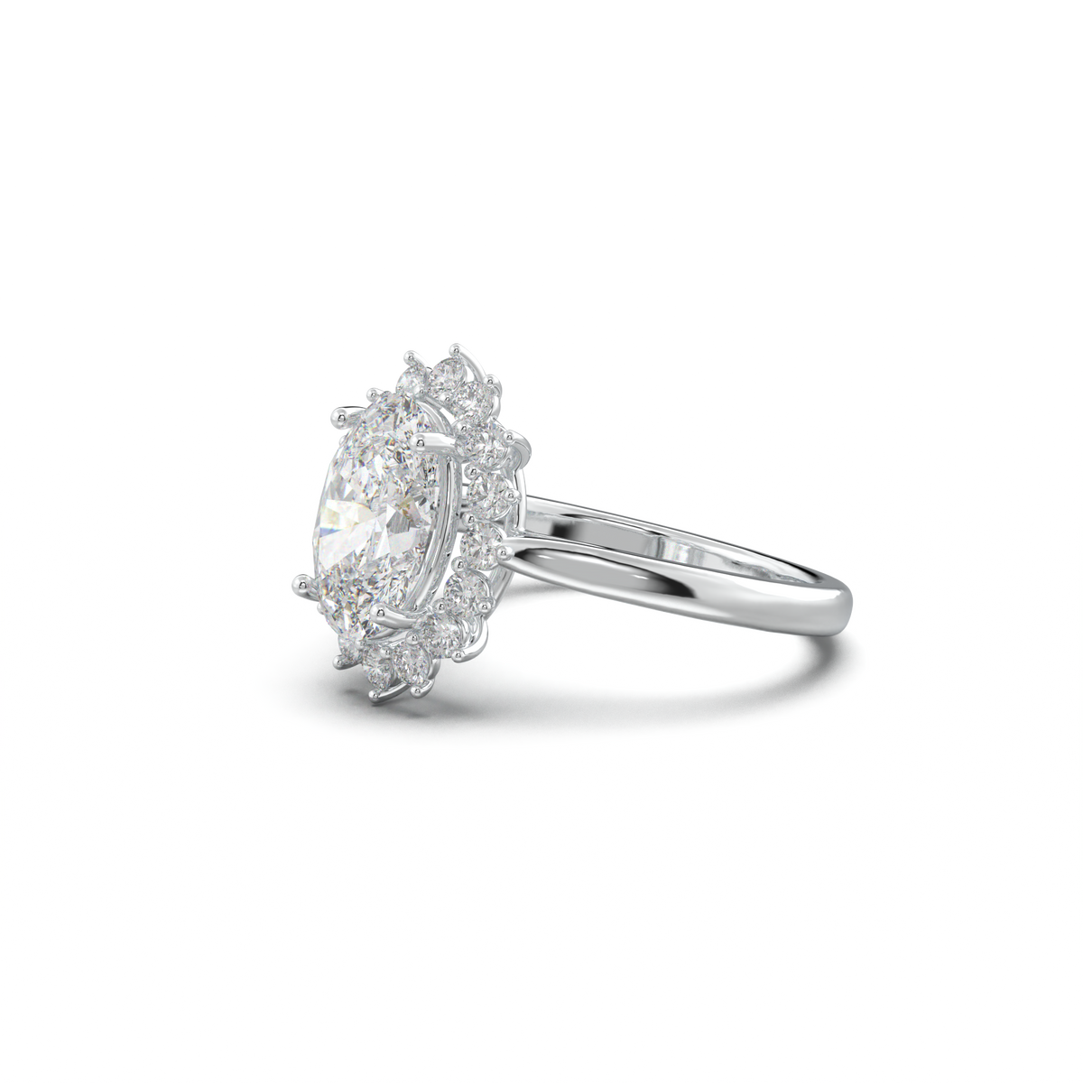Oval Halo Engagement Ring