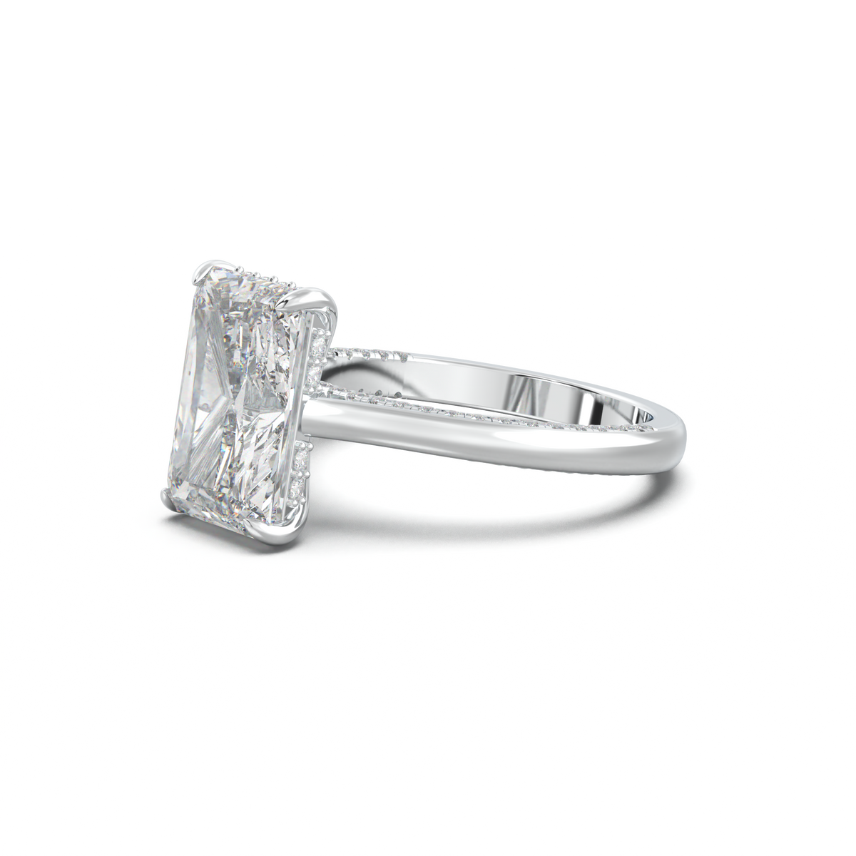 Radiant Pavé Hidden Halo Engagement Ring