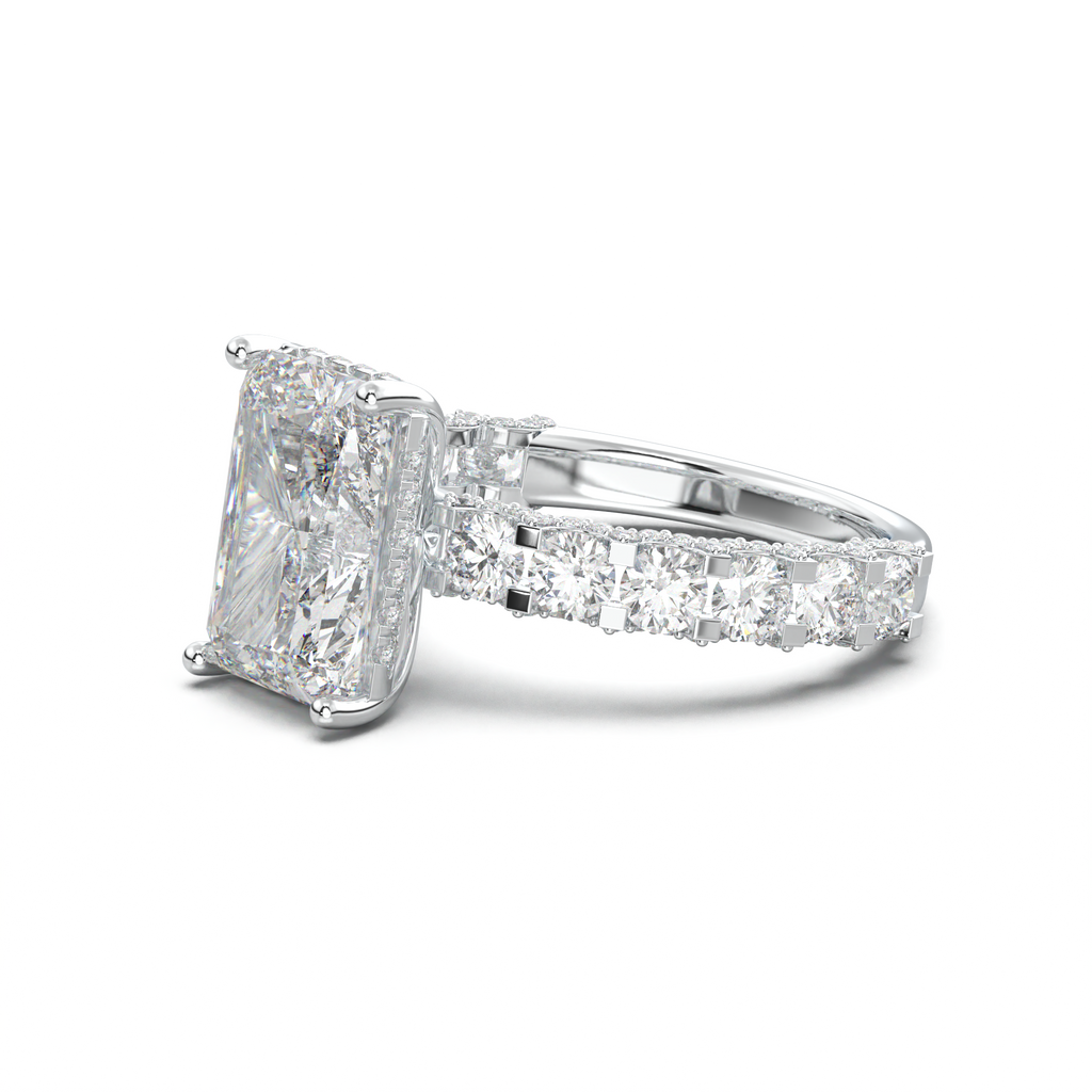 Radiant Diamond Band Engagement Ring