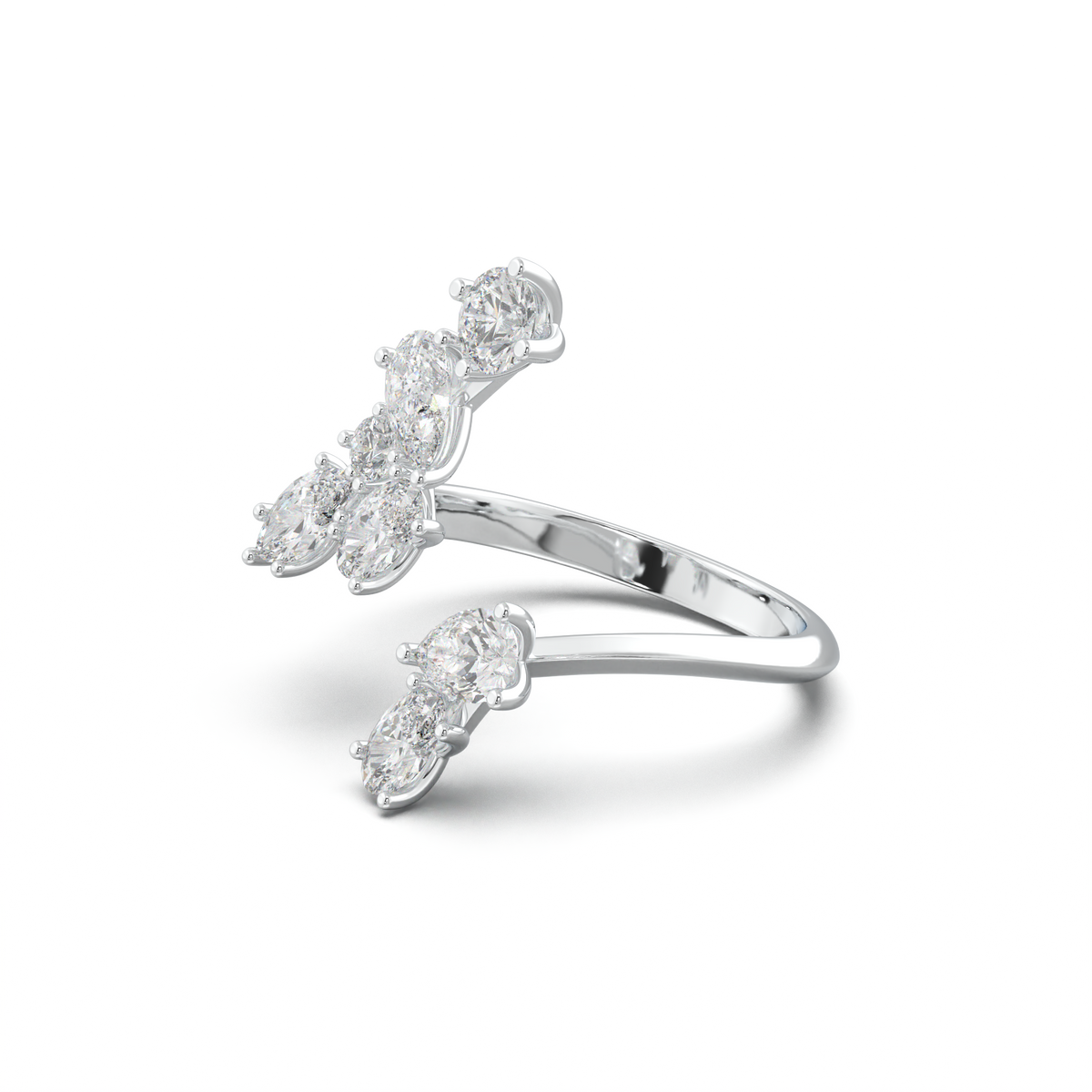 Asymmetric Mixed-Shape Diamond & Peridot Ring