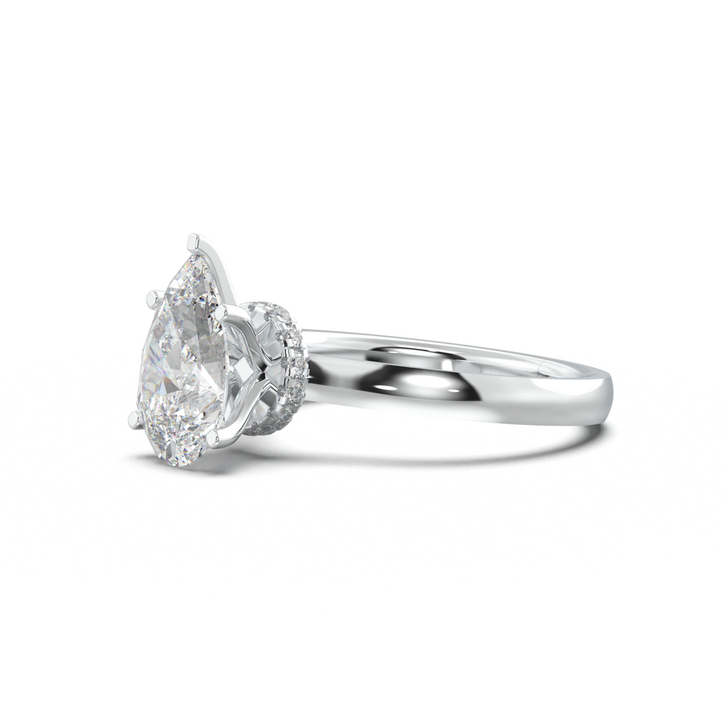Cushion Hidden Pavé Engagement Ring
