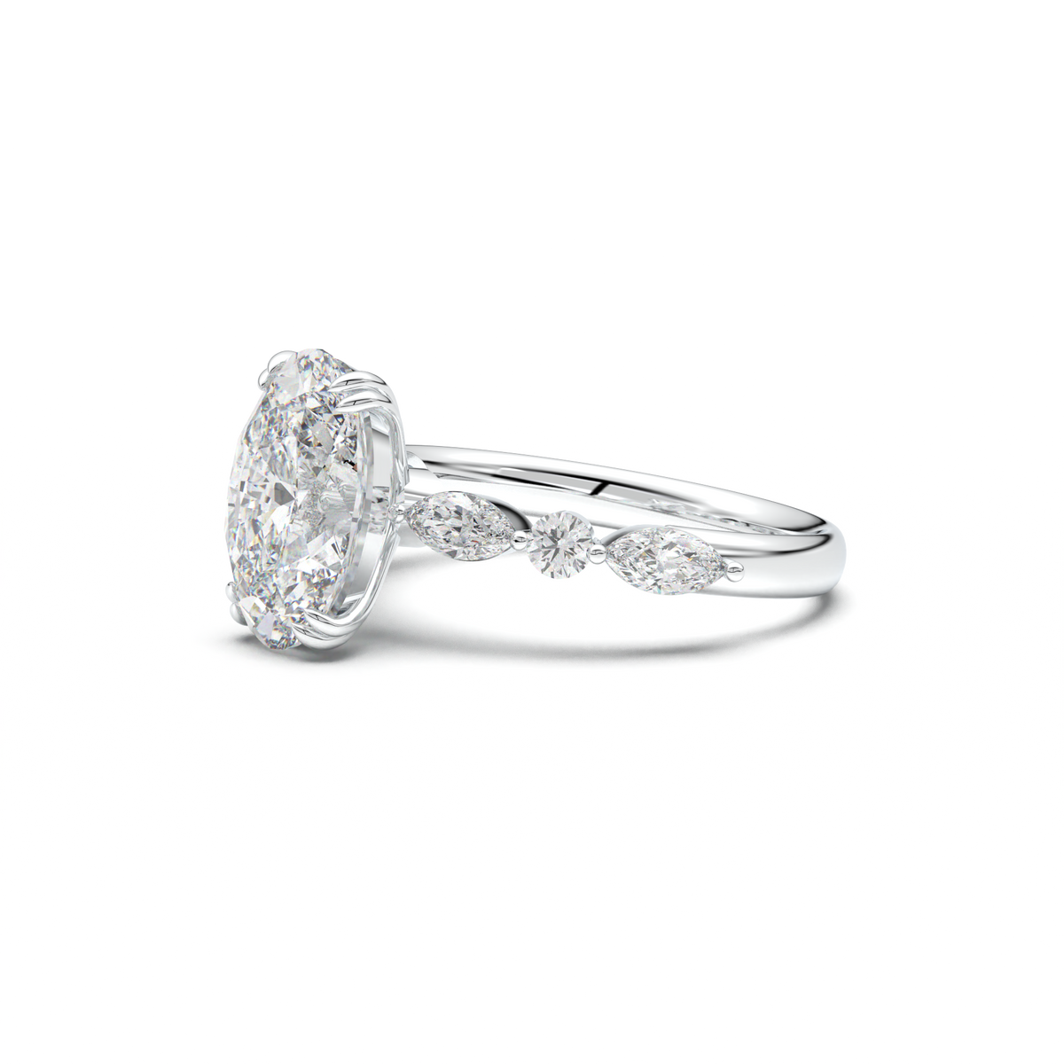 Oval Mixed-Shape Engagement Ring