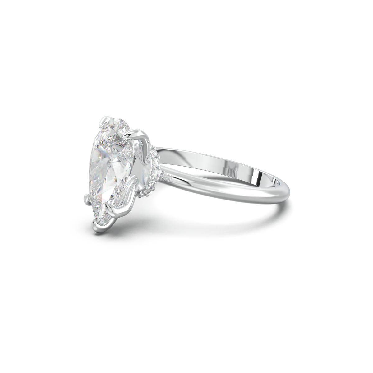 Pear Hidden Halo Engagement Ring