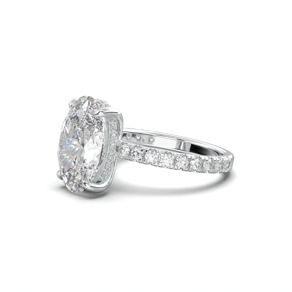 Oval Pavé Hidden Halo Engagement Ring
