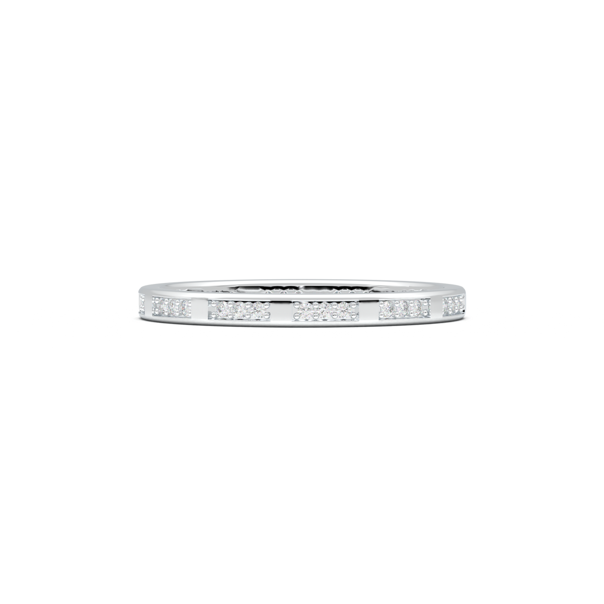 Geometric Round Diamond Wedding Band