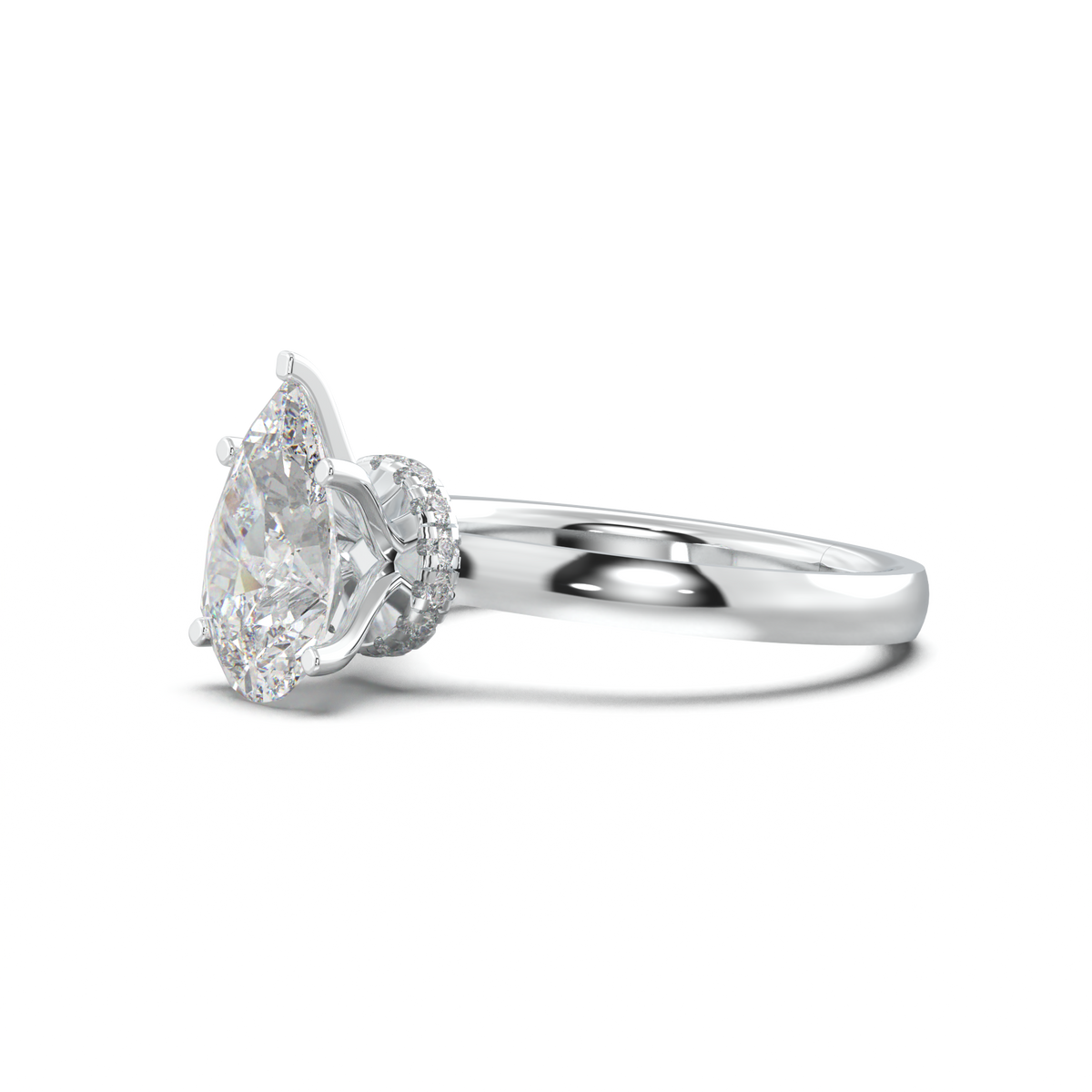 Cushion Hidden Pavé Engagement Ring