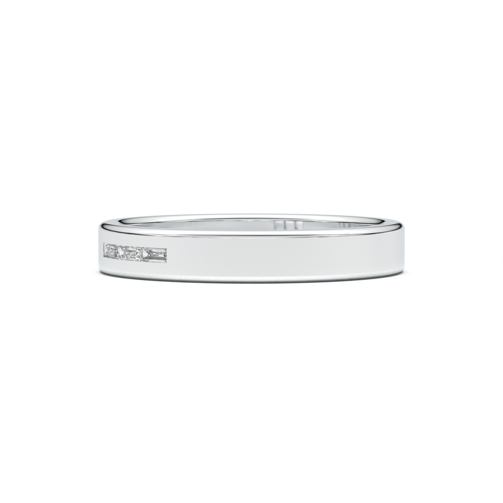 Horizontal Baguette Trio Men's Band