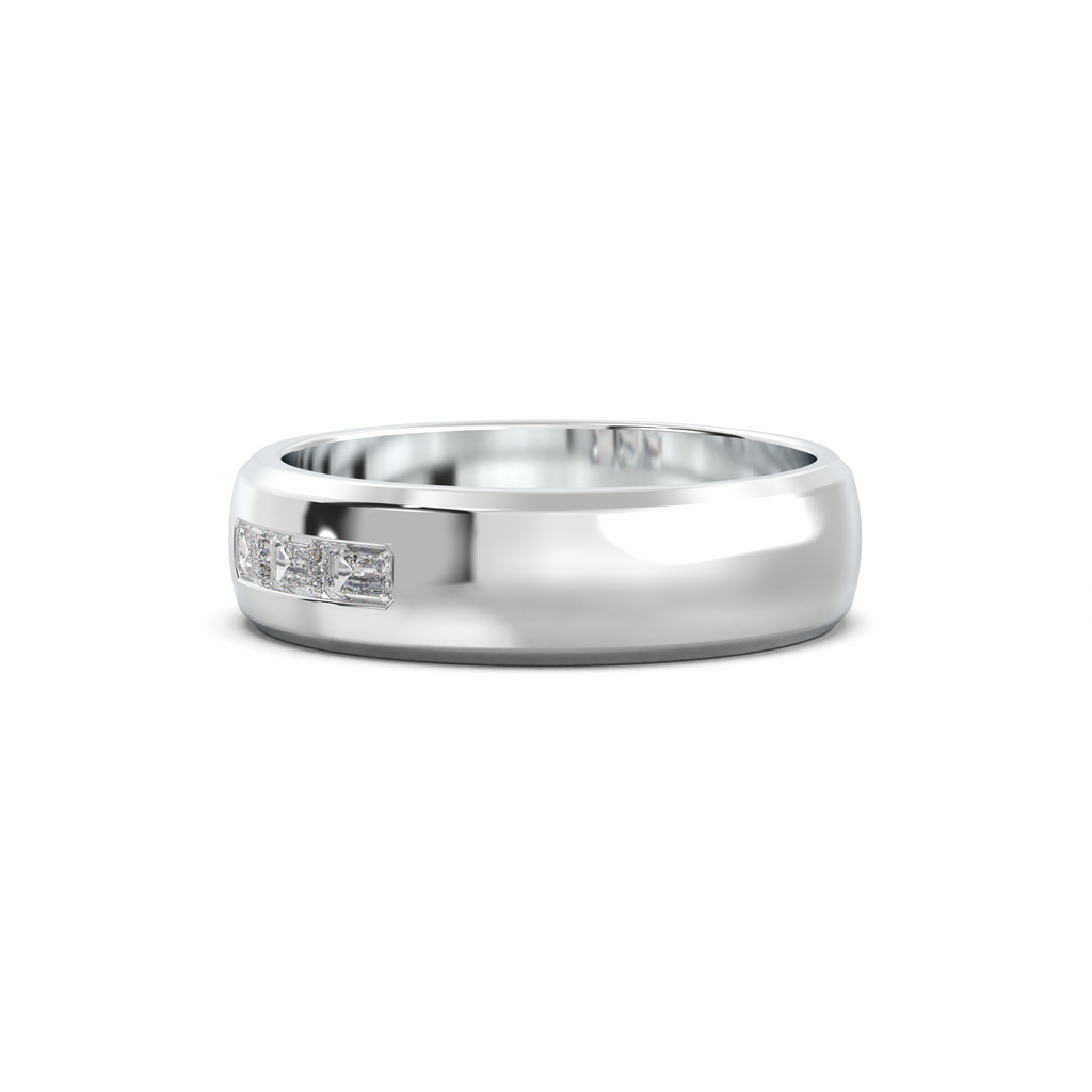 Three-Emerald Inlay Men's Band