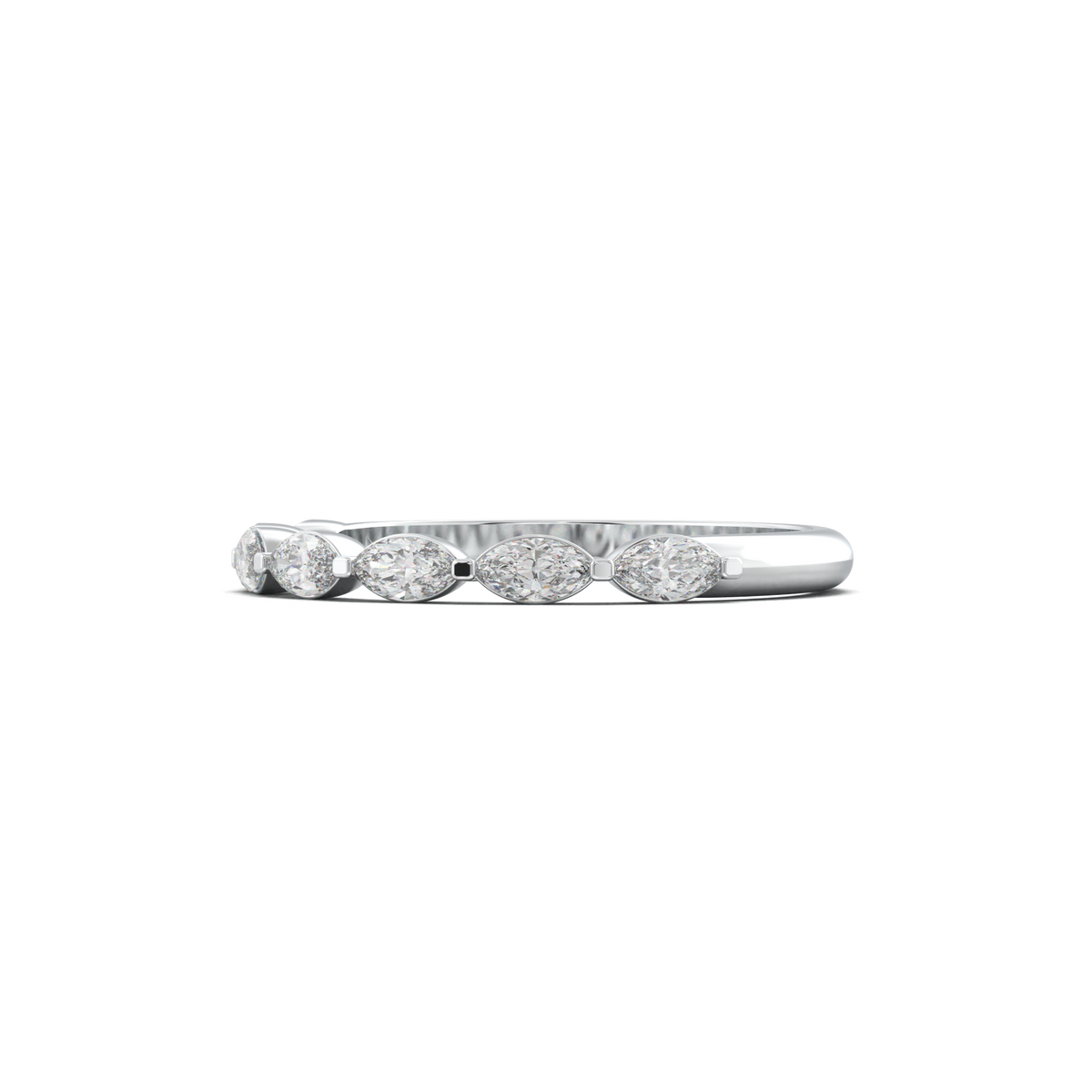 East-West Marquise Half-Eternity Wedding Band