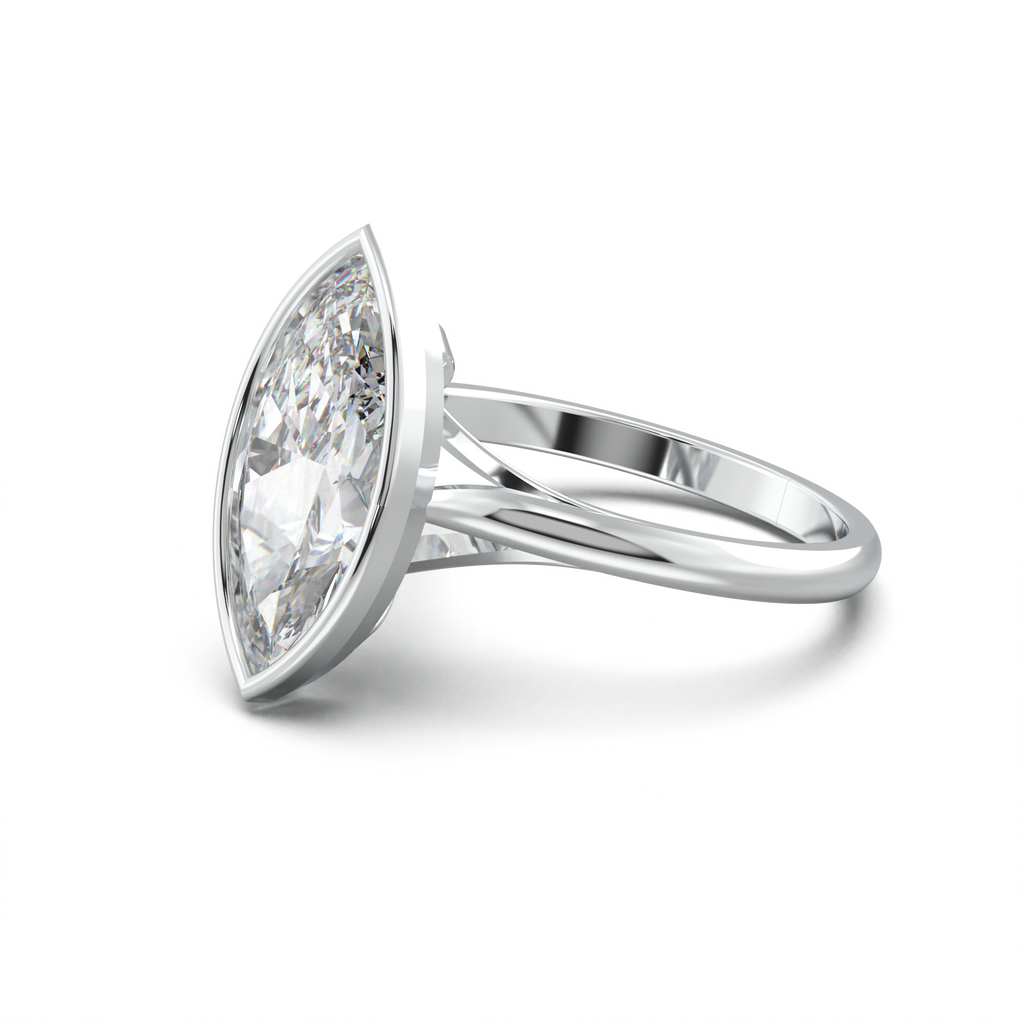 Marquise Bezel Solitaire Engagement Ring