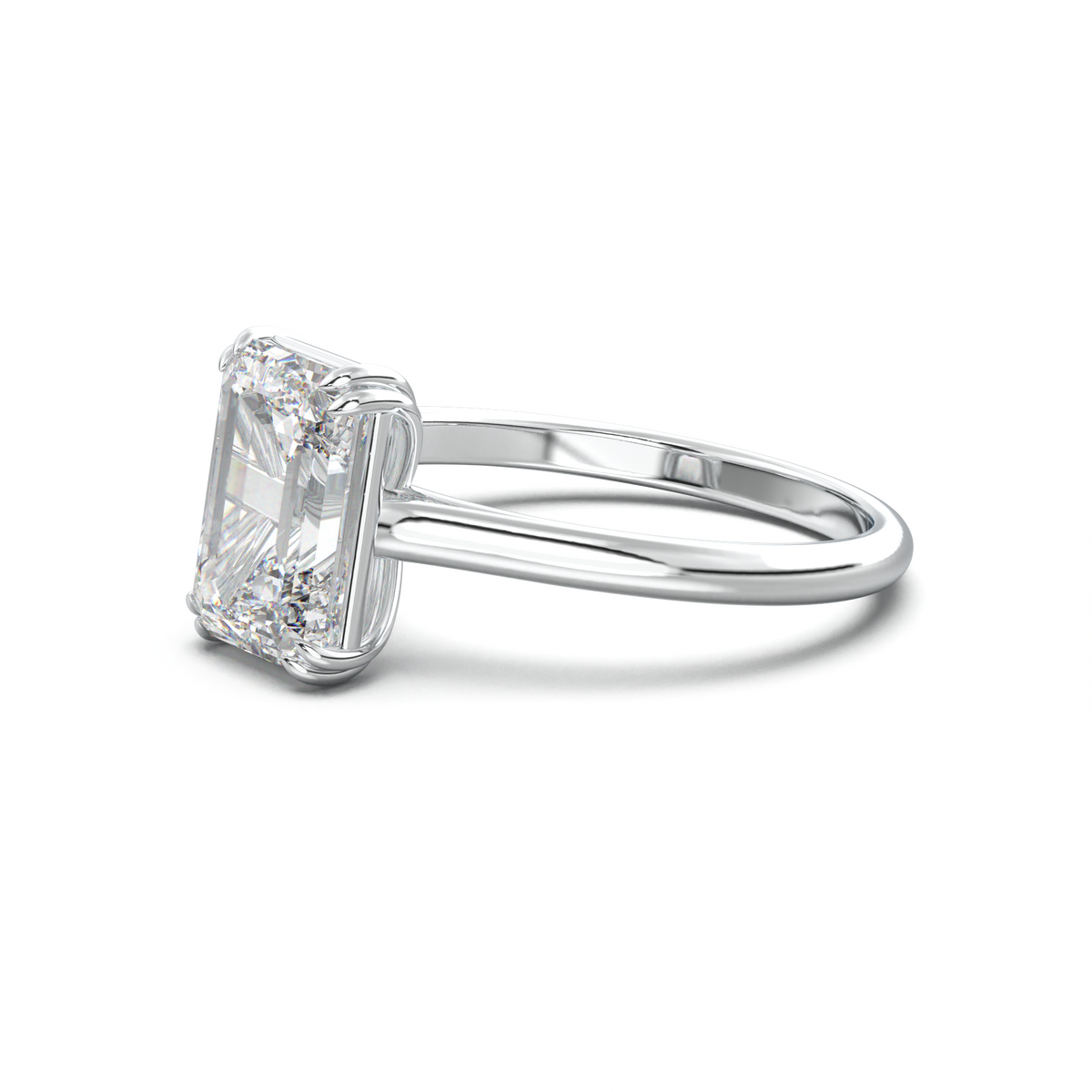 Emerald Solitaire Engagement Ring