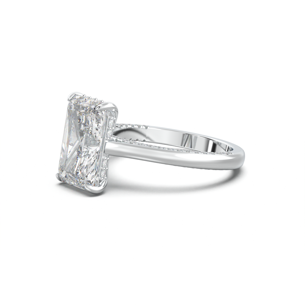 Radiant Pavé Hidden Halo Engagement Ring