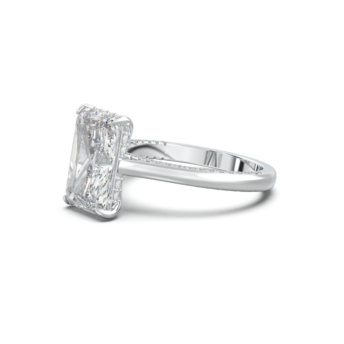 Radiant Pavé Hidden Halo Engagement Ring