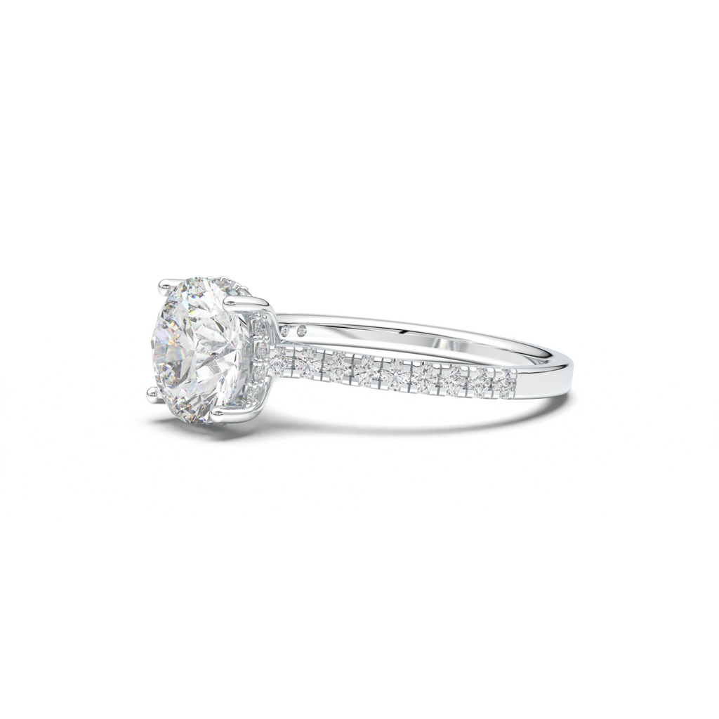 Round Pavé Engagement Ring