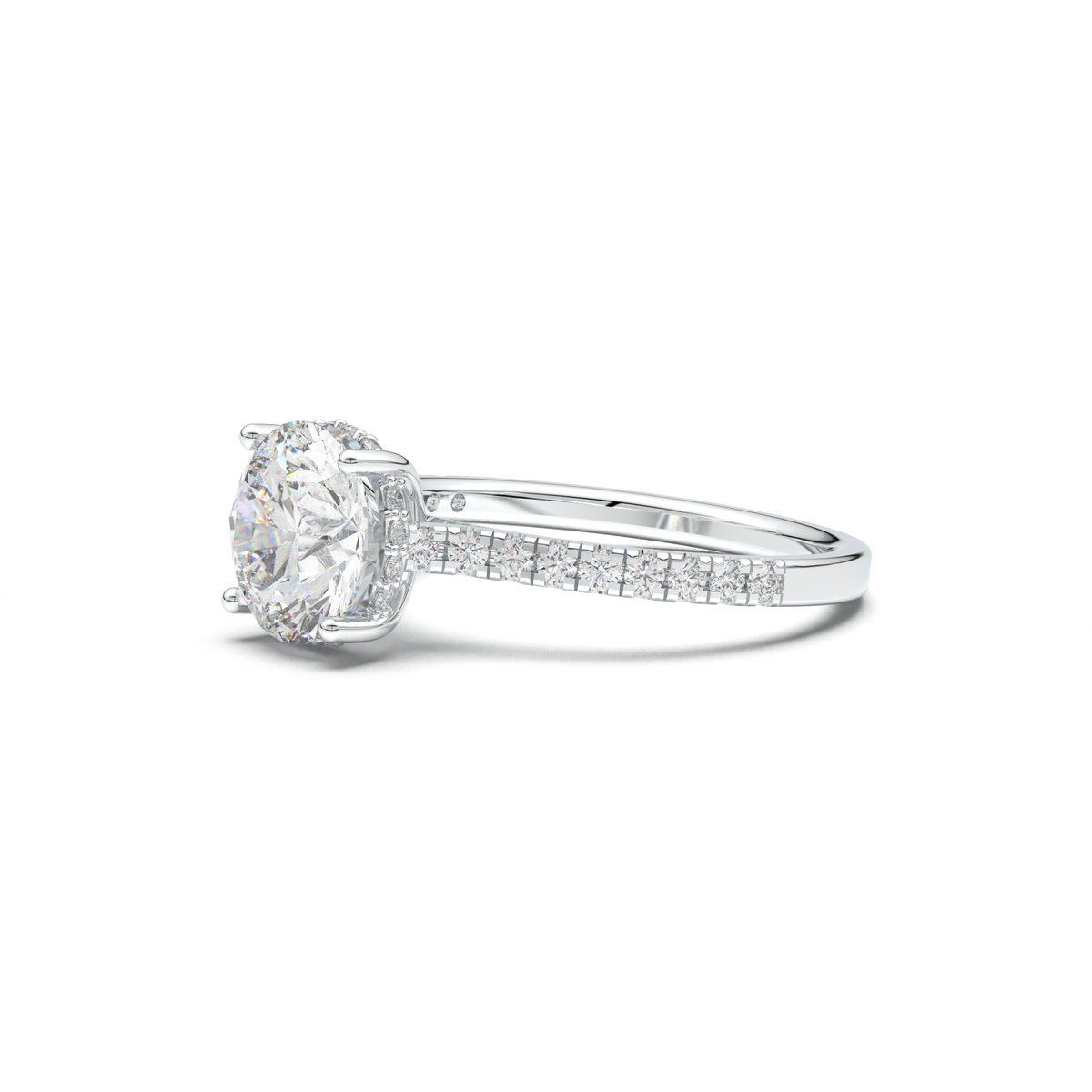 Round Pavé Engagement Ring