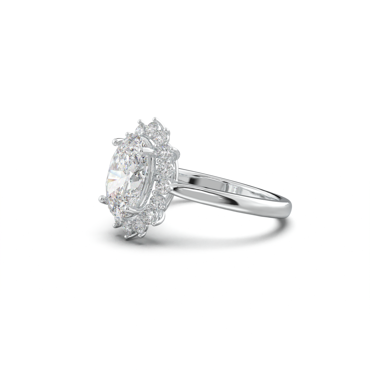 Oval Halo Engagement Ring