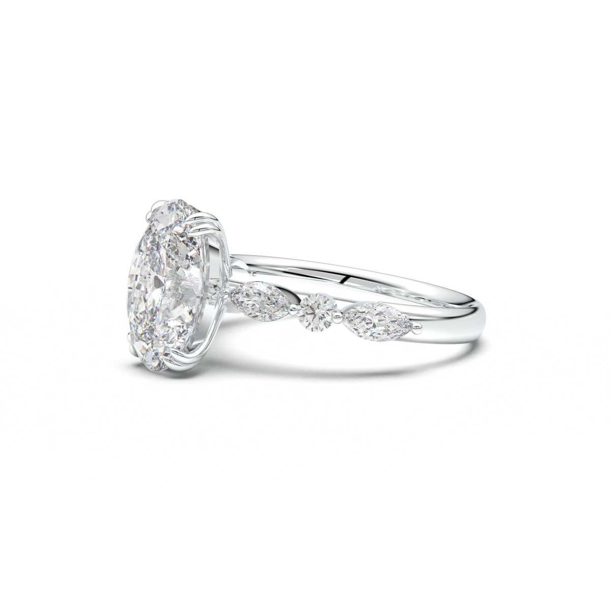 Oval Mixed-Shape Engagement Ring