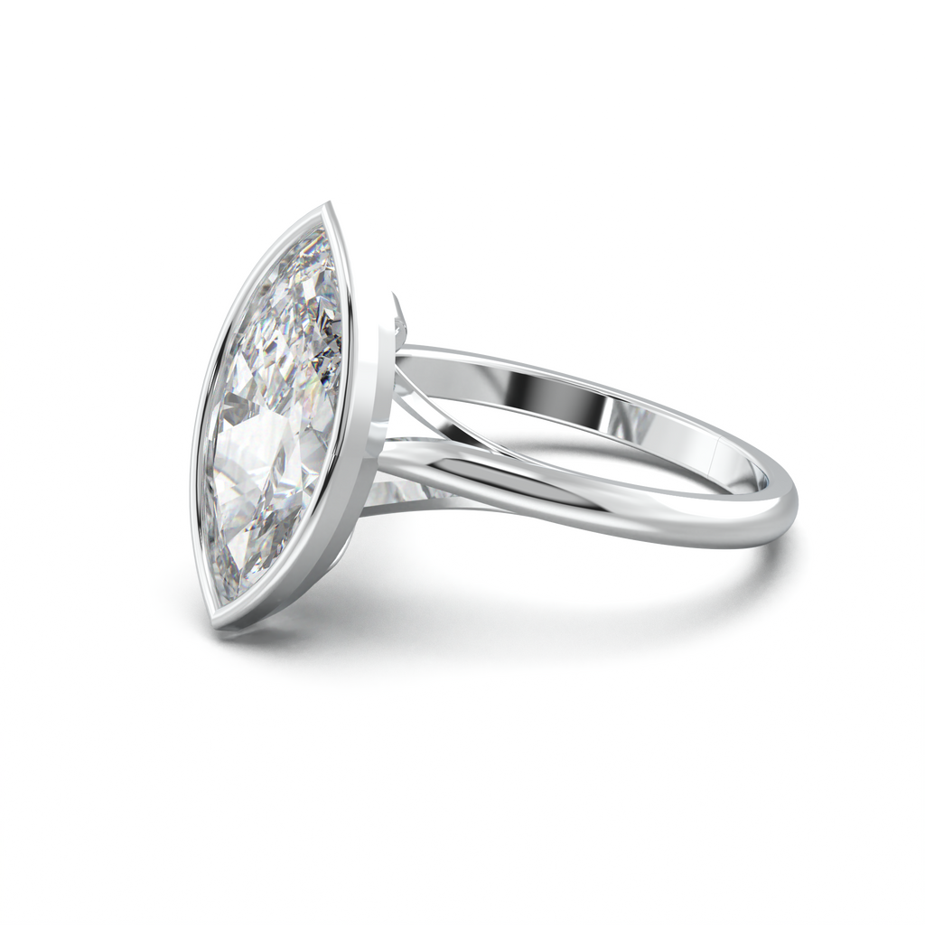 Marquise Bezel Solitaire Engagement Ring