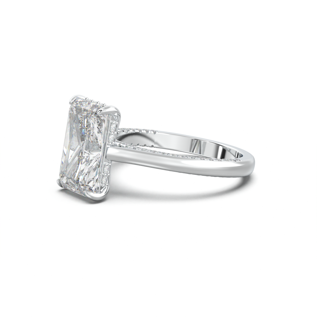 Radiant Pavé Hidden Halo Engagement Ring