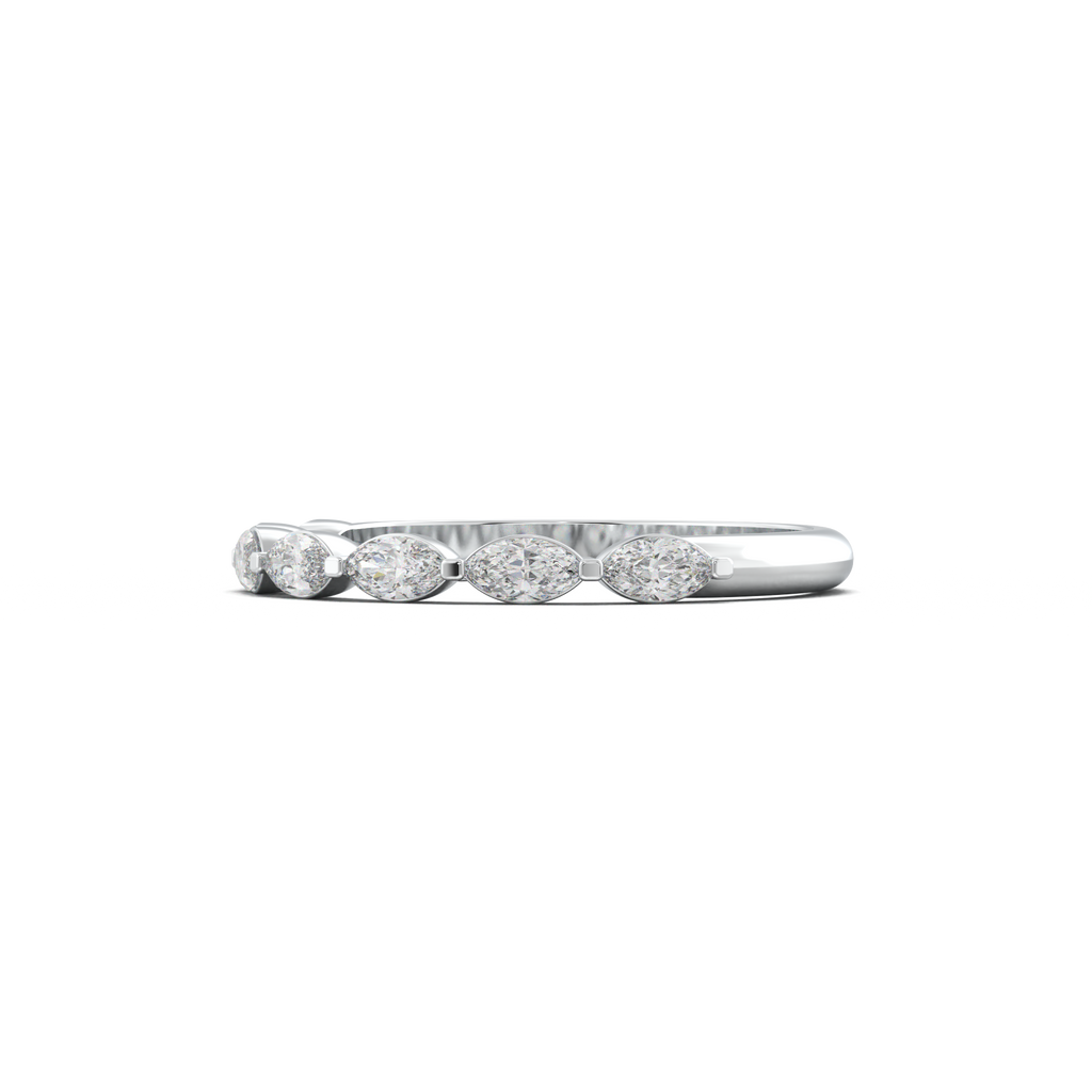 East-West Marquise Half-Eternity Wedding Band
