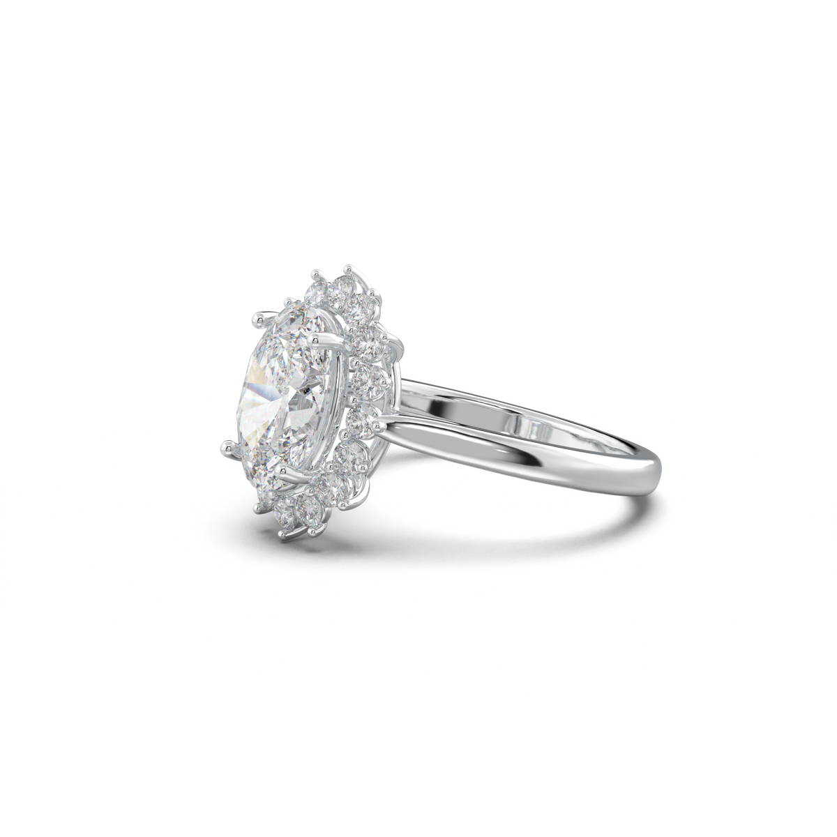 Oval Halo Engagement Ring