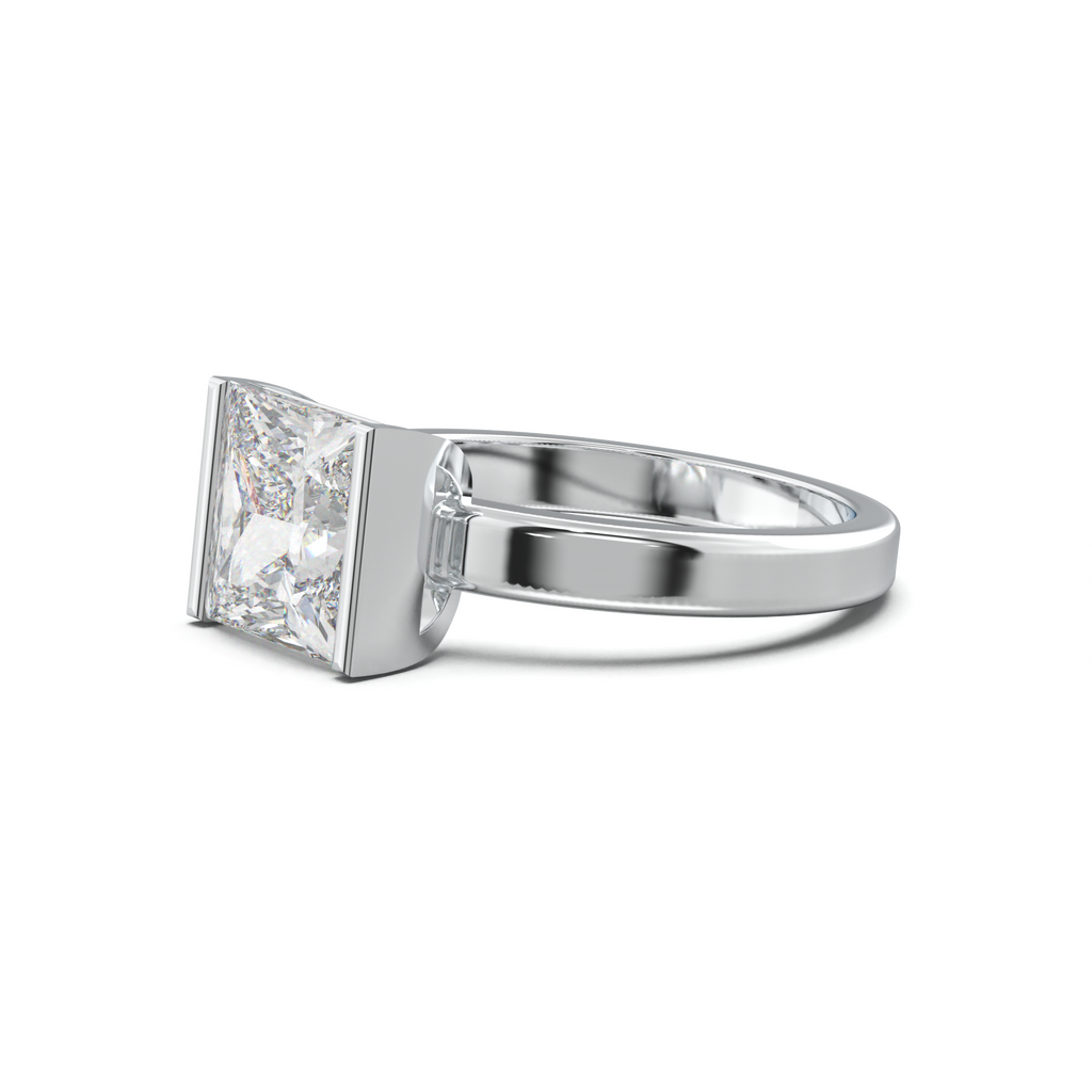 Princess Half-Bezel Engagement Ring