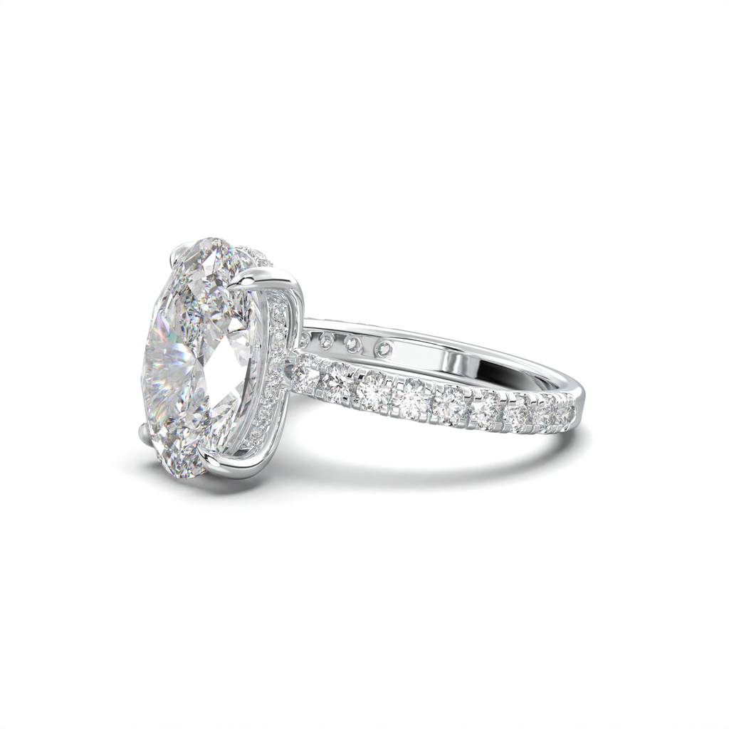 Oval Pavé Hidden Halo Engagement Ring