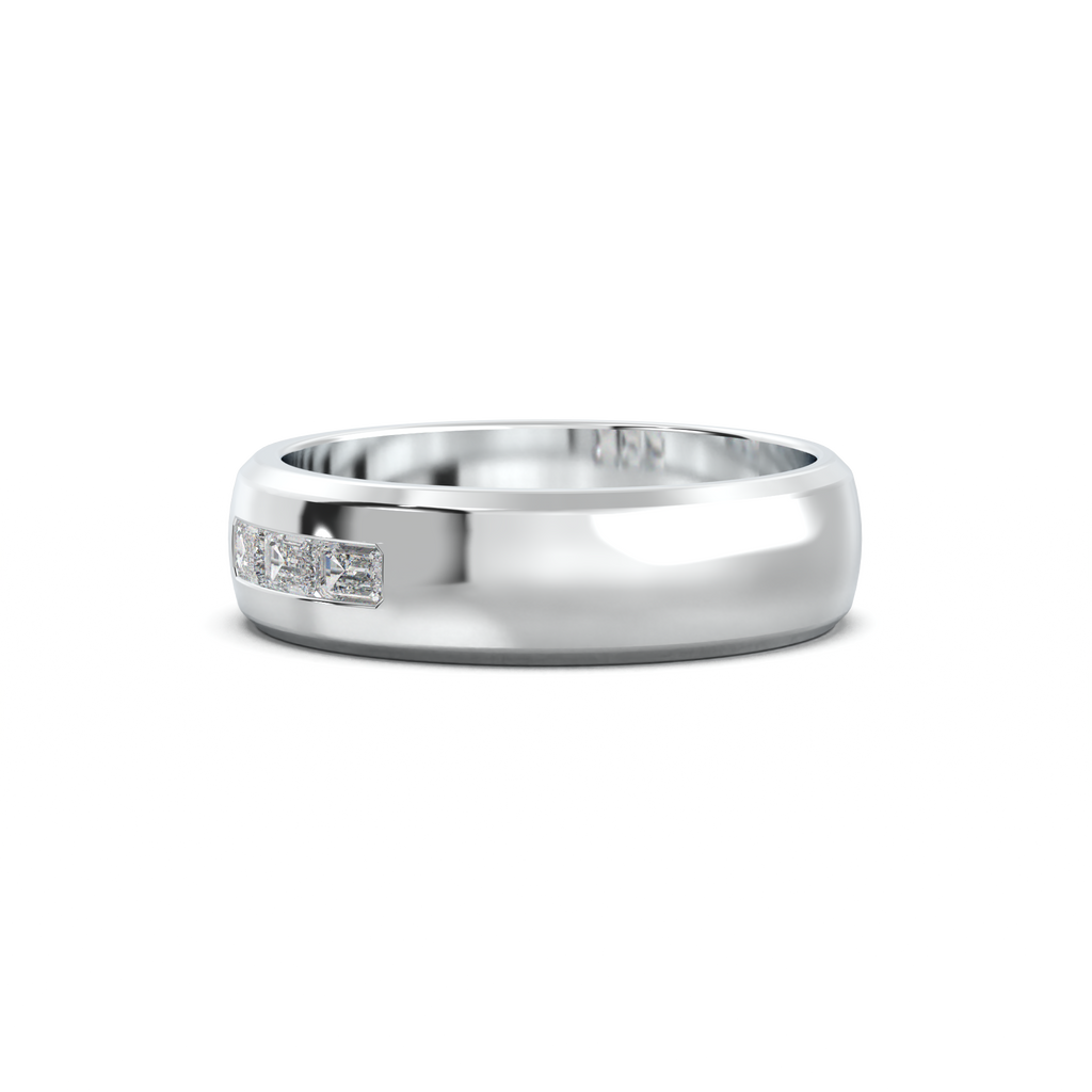 Three-Emerald Inlay Men's Band