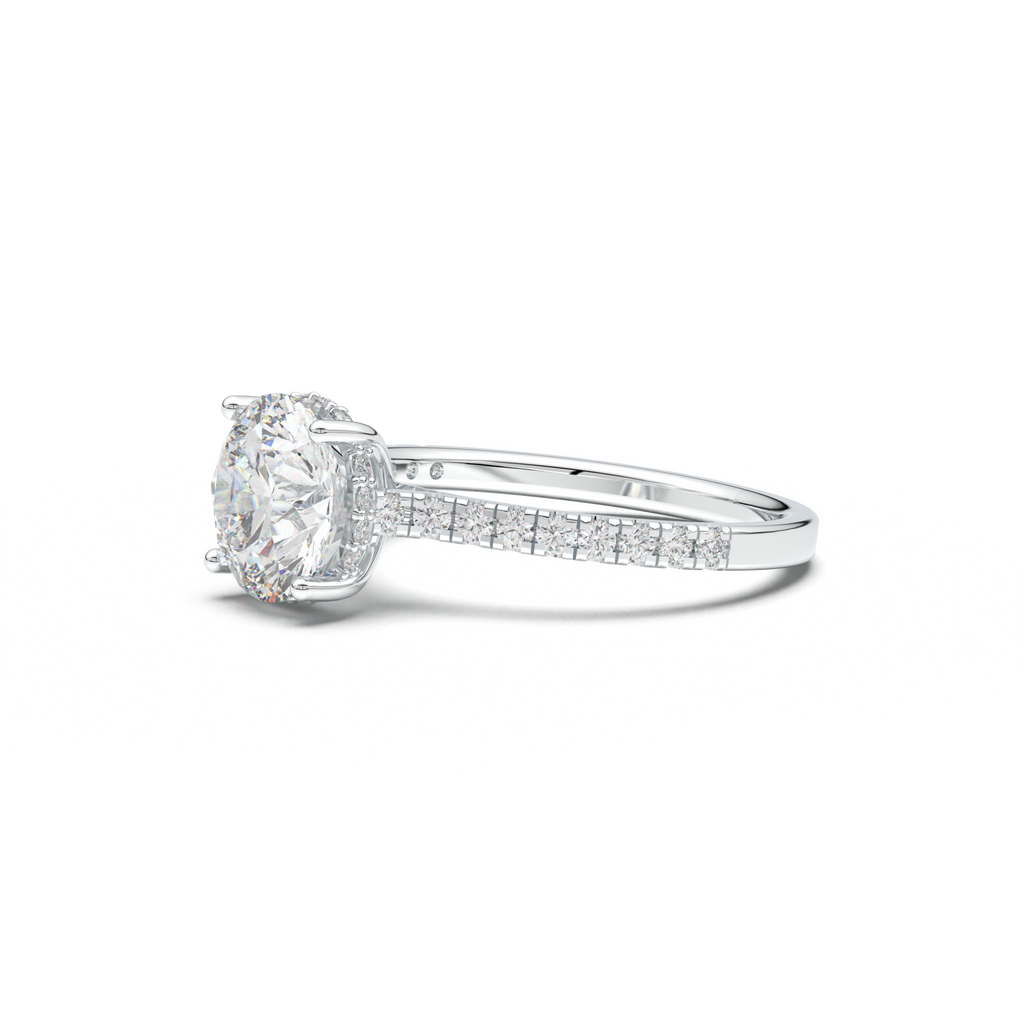 Round Pavé Engagement Ring