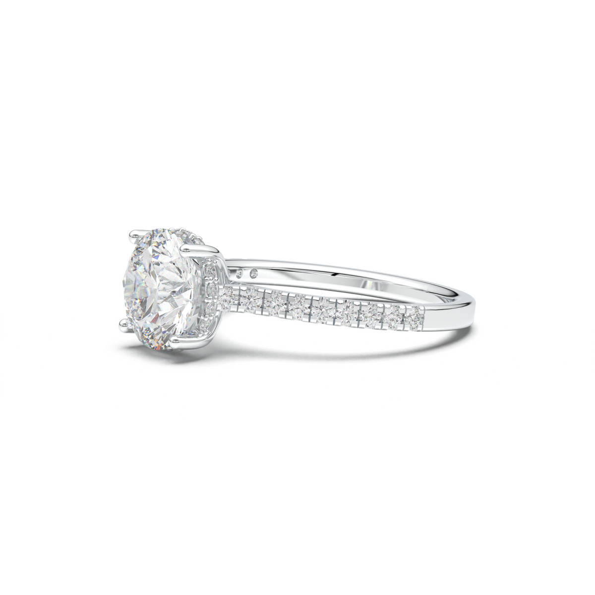 Round Pavé Engagement Ring