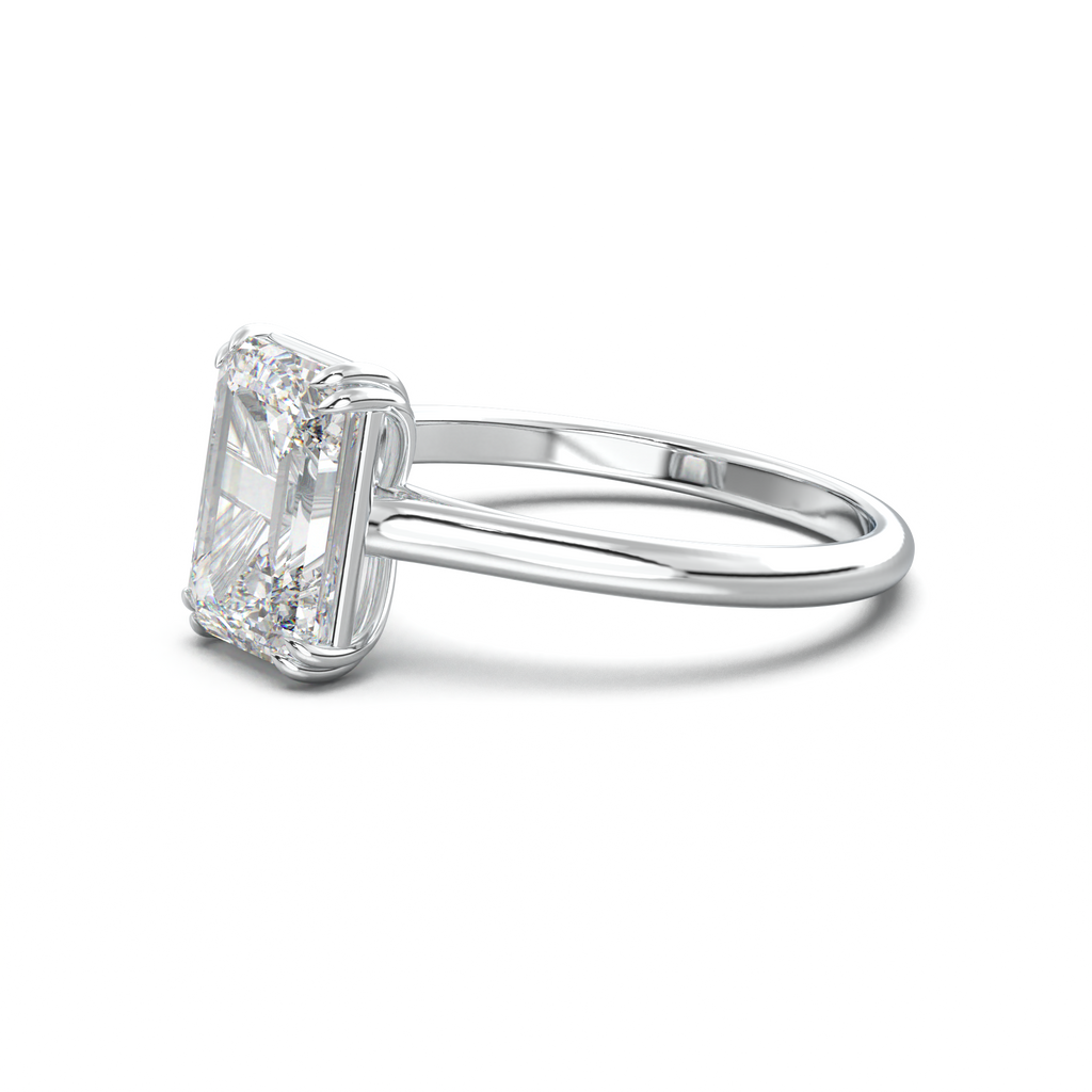 Emerald Solitaire Engagement Ring