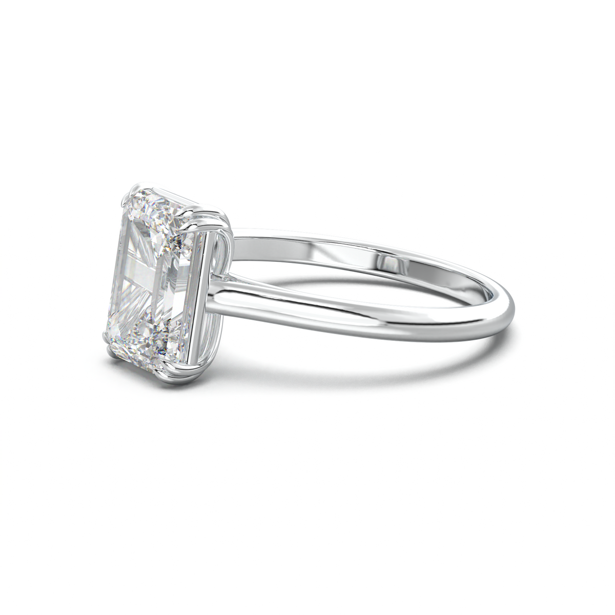 Emerald Solitaire Engagement Ring