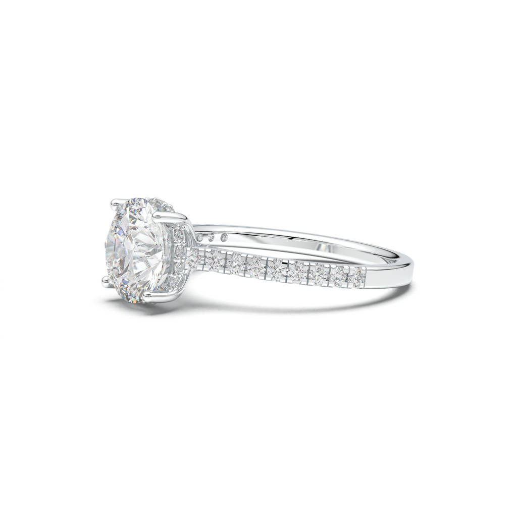 Round Pavé Engagement Ring