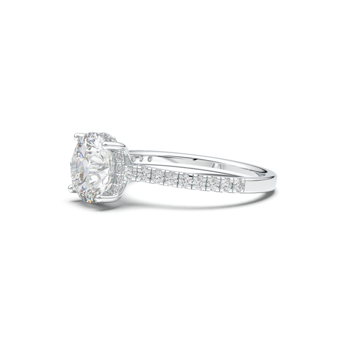 Round Pavé Engagement Ring