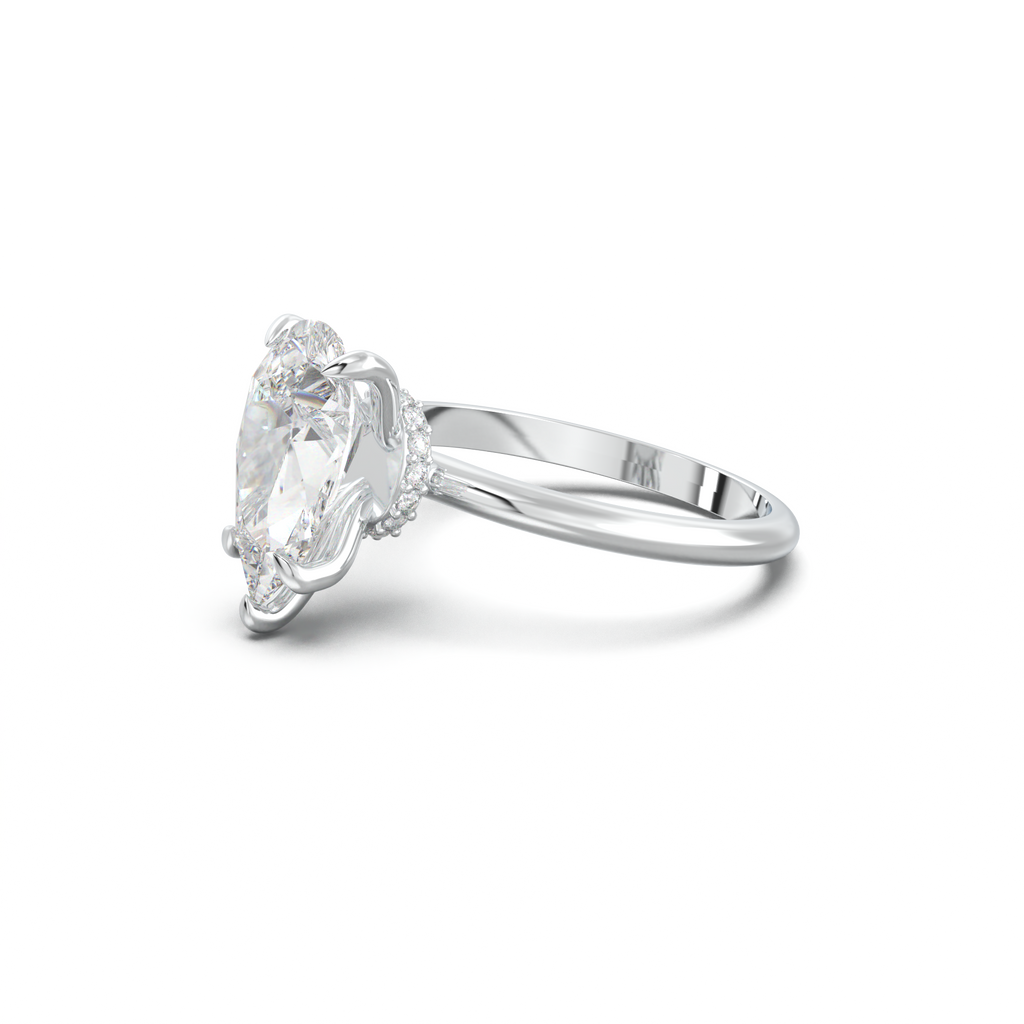 Pear Hidden Halo Engagement Ring
