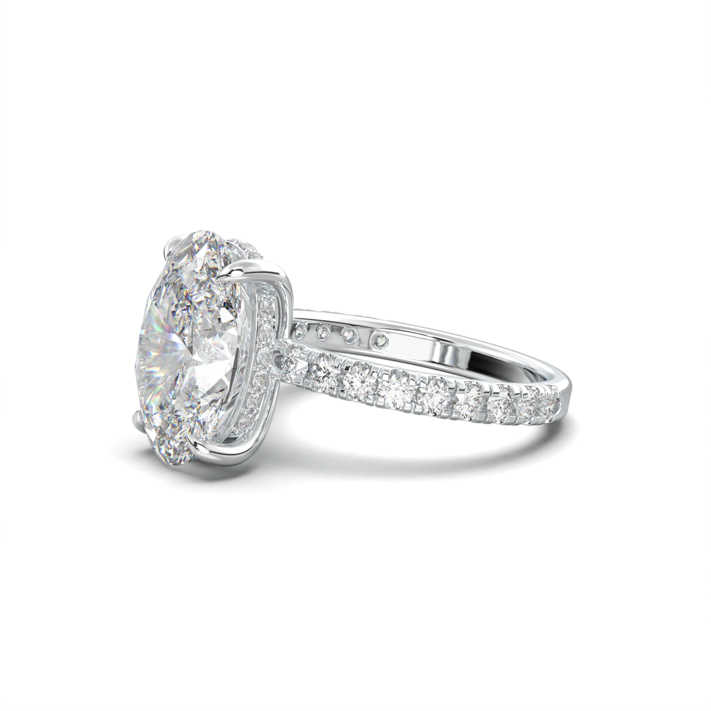 Oval Pavé Hidden Halo Engagement Ring