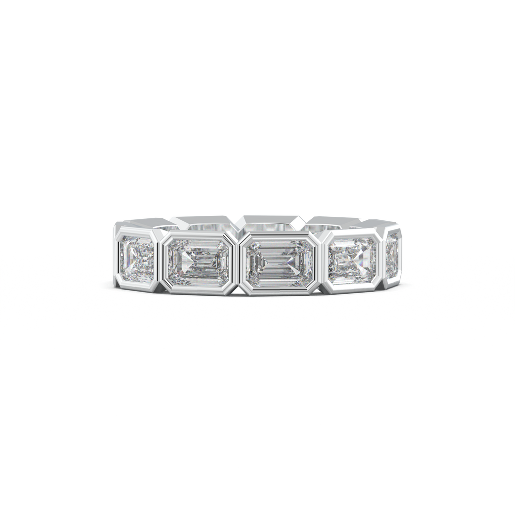Emerald-Cut Bezel-Style Eternity Wedding Band