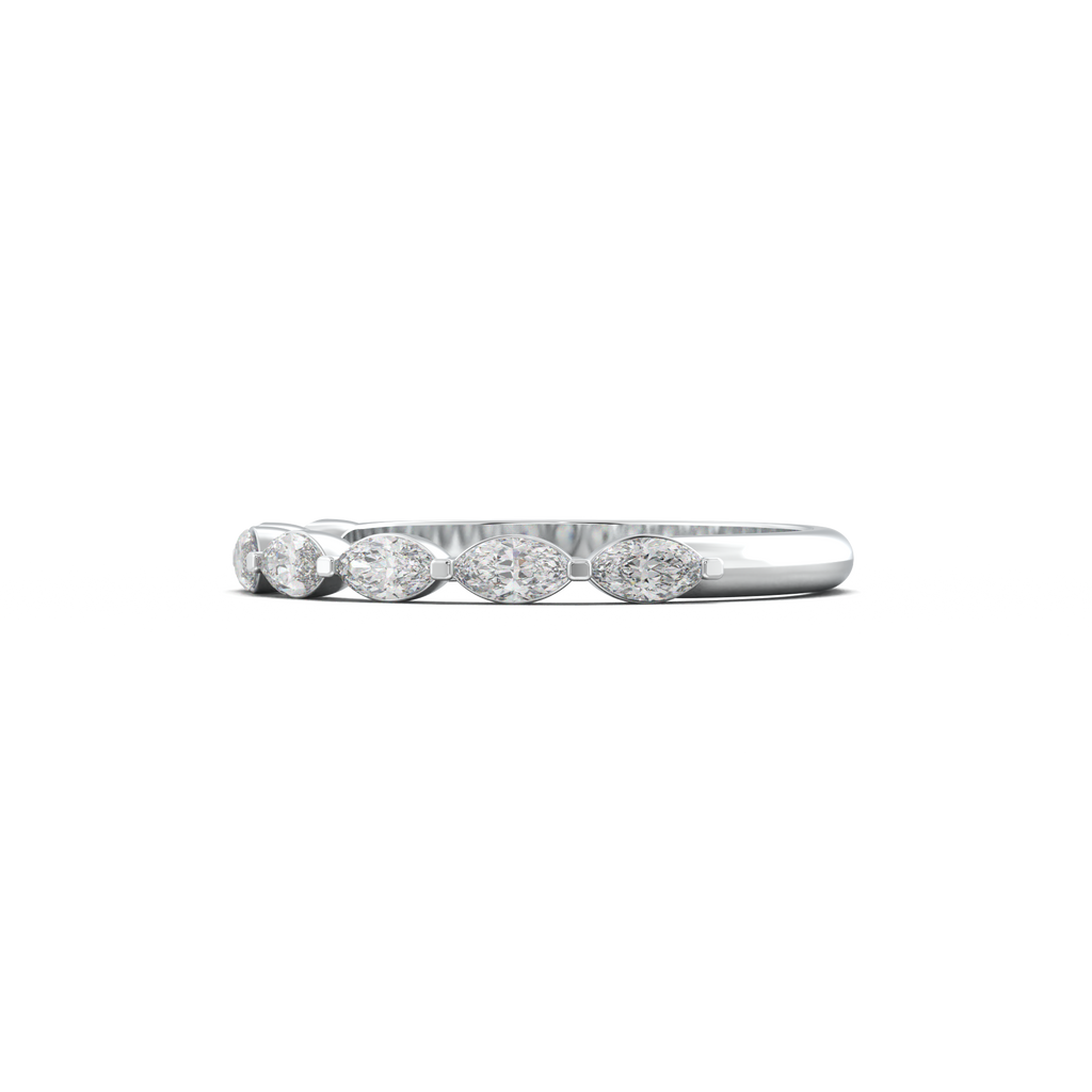 East-West Marquise Half-Eternity Wedding Band