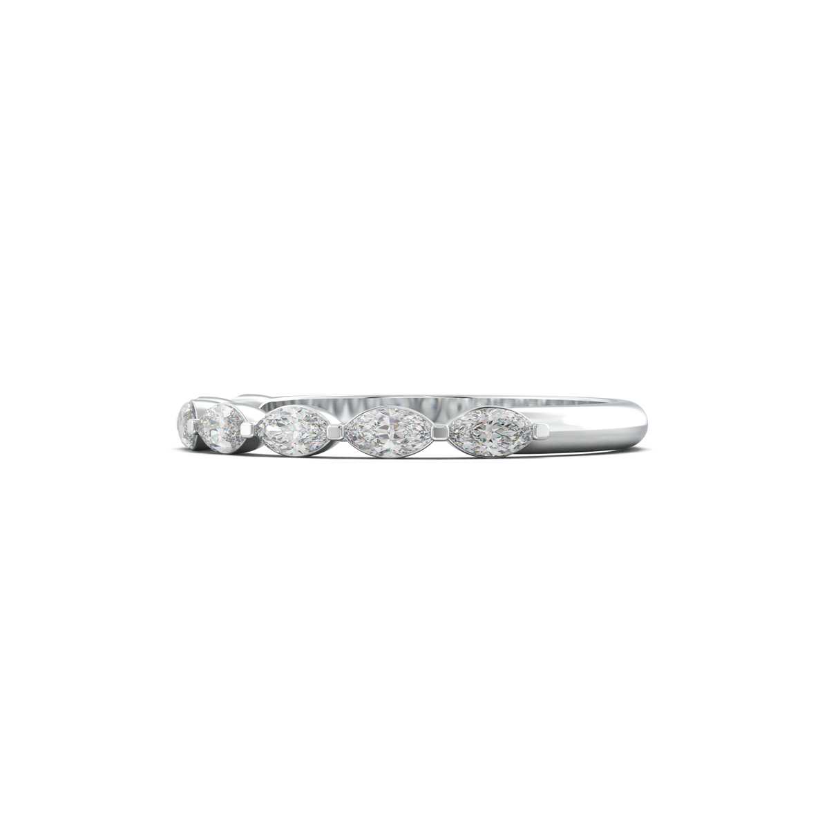 East-West Marquise Half-Eternity Wedding Band
