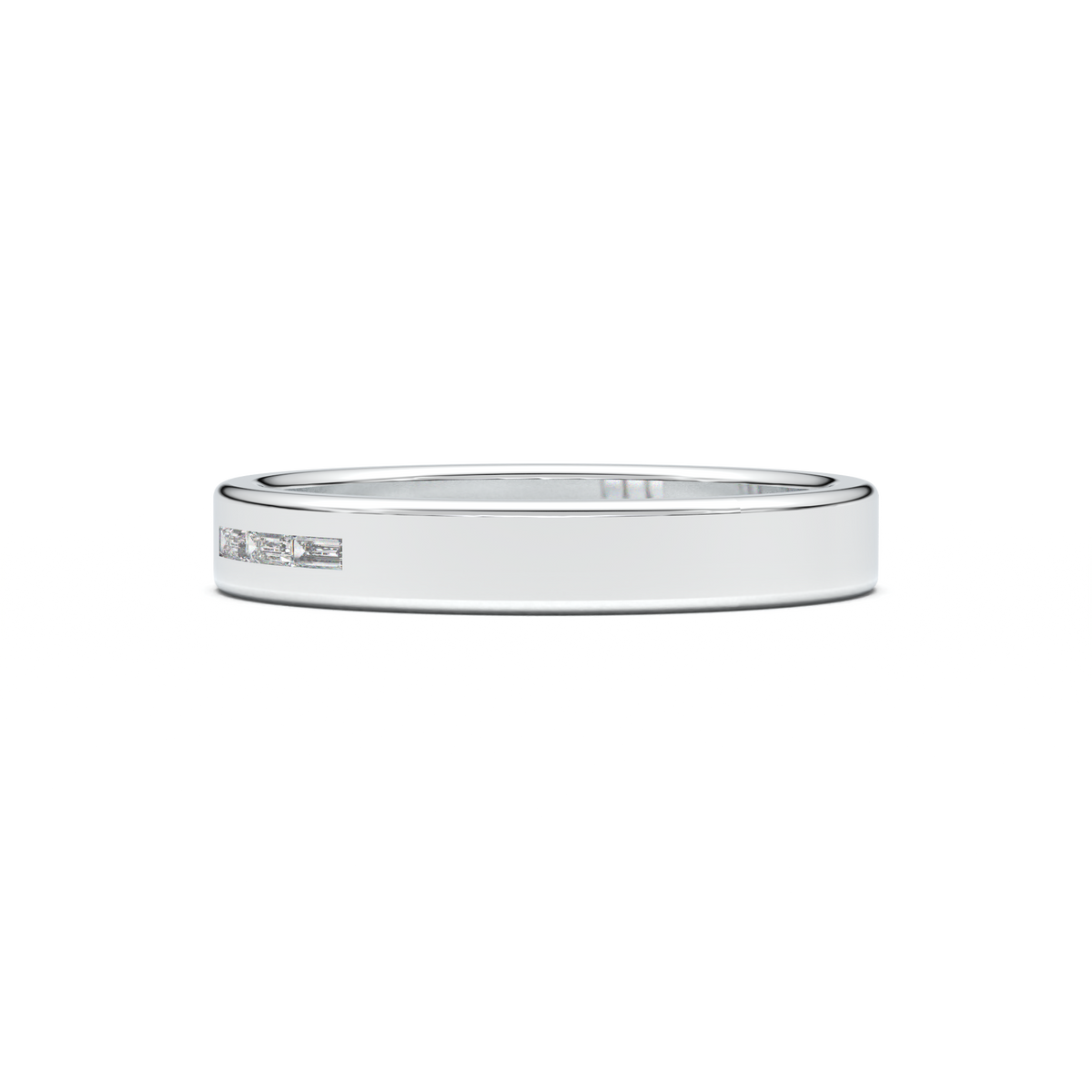 Horizontal Baguette Trio Men's Band