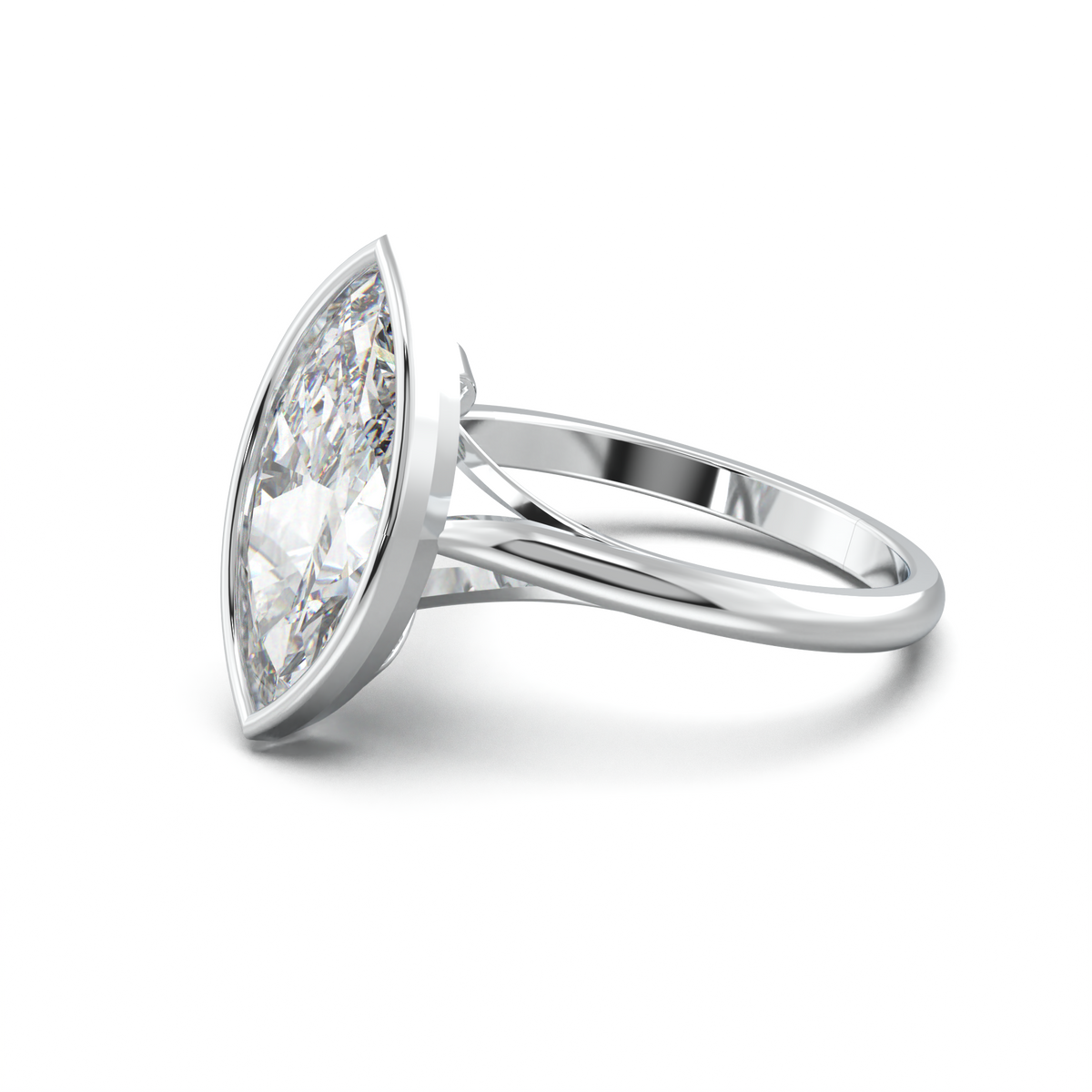 Marquise Bezel Solitaire Engagement Ring