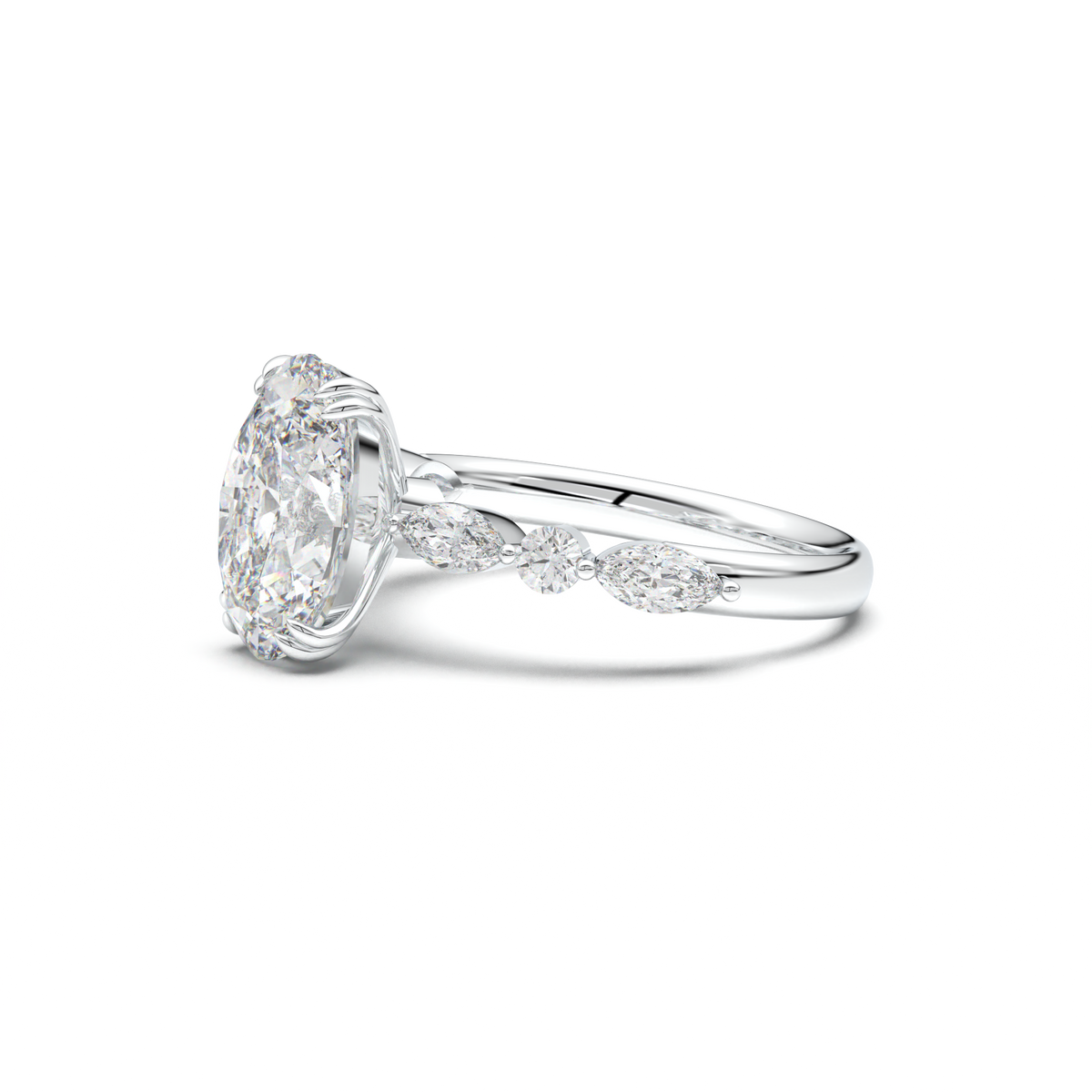 Oval Mixed-Shape Engagement Ring