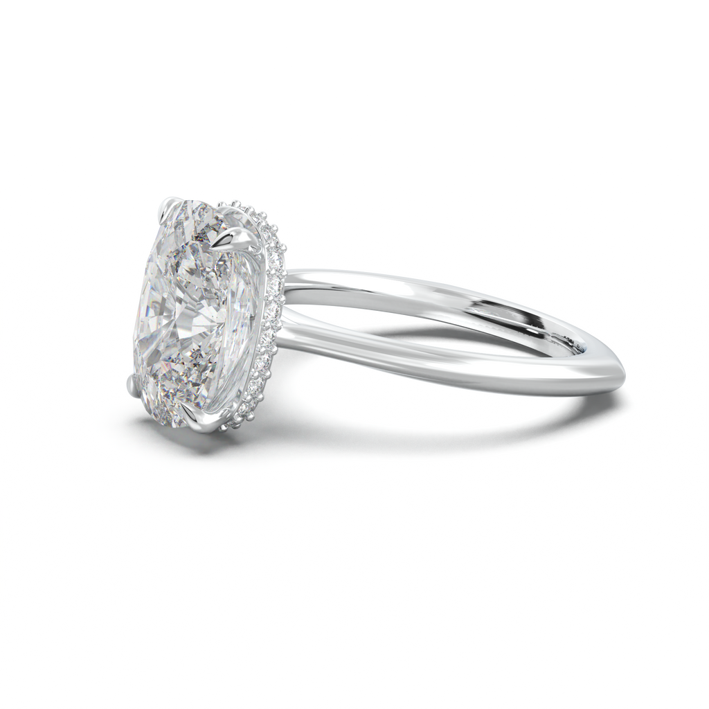 Cushion Hidden Halo Engagement Ring