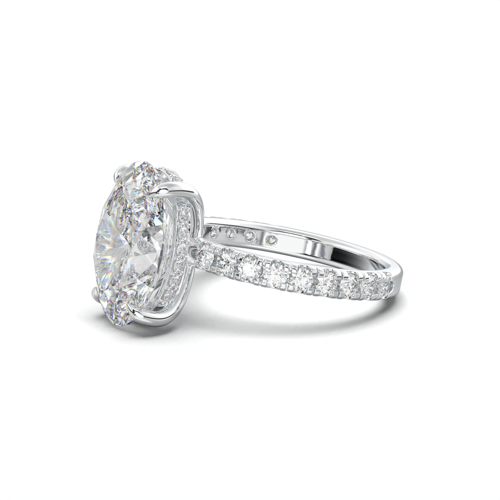 Oval Pavé Hidden Halo Engagement Ring