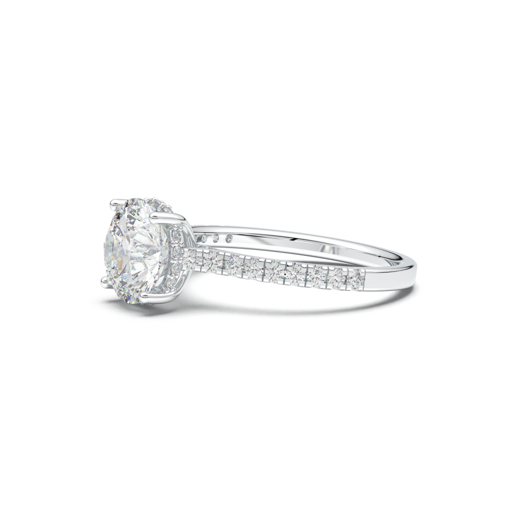 Round Pavé Engagement Ring