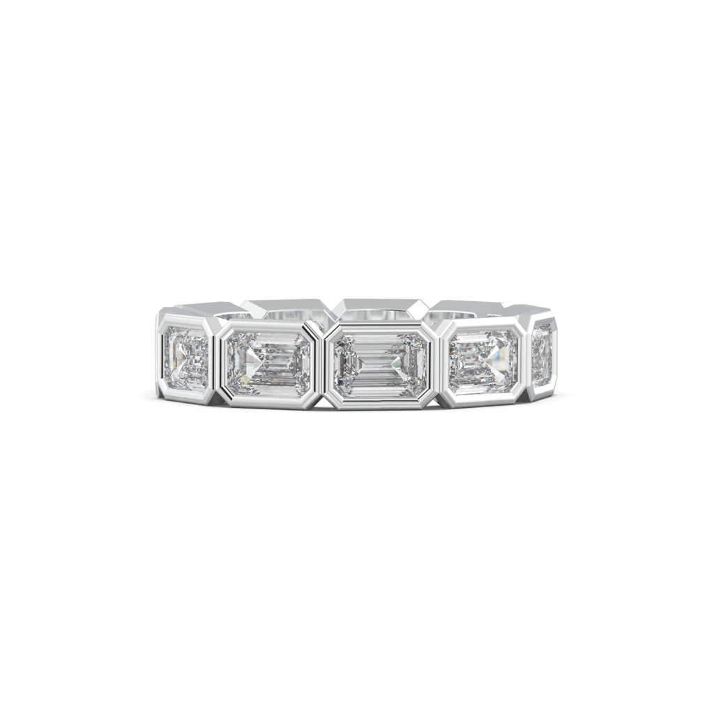 Emerald-Cut Bezel-Style Eternity Wedding Band
