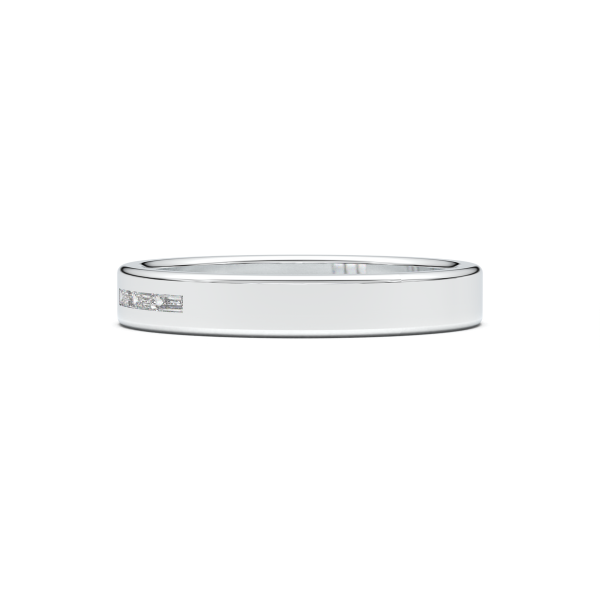 Horizontal Baguette Trio Men's Band