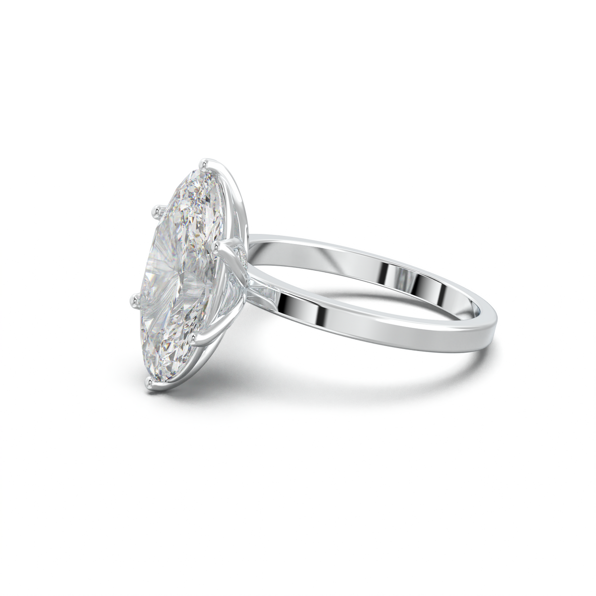 Oval Diamond-Accent Gallery Engagement Ring